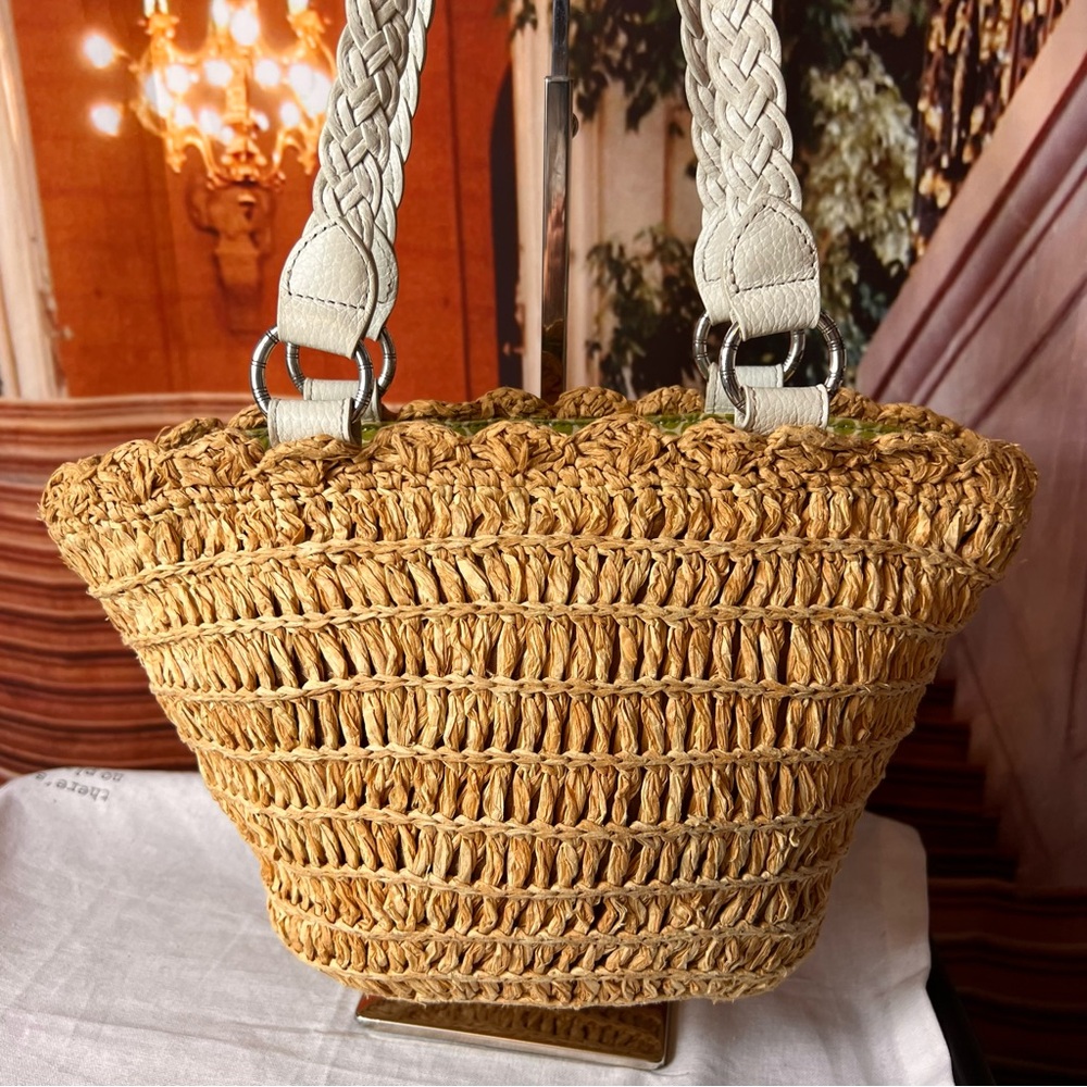 Brighton Straw Shoulder Bag with White & Yellow Daisy Appliqués - Picture 15 of 16